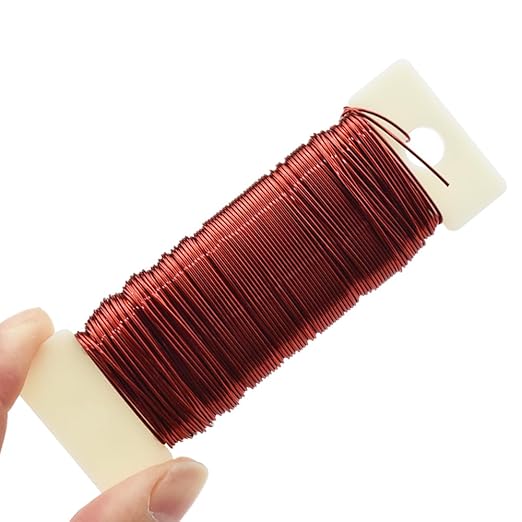 HAHIYO 22Gauge Red Metal Floral Wire - 1 Roll, 38 Yards (115 Feet) - Flexible Paddle Wire for Craft, Christmas Wreath, Flower Arrangement, Bouquet Wrapping, Wedding, DIY