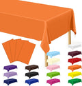 QZYL 4 PCS Table Cloth, 54" x 108" Orange Tablecloth Plastic, Multiple Colors Disposable Tablecloth for Indoor Outdoor Home Essentials, Waterproof Table Covers of Baptism Decorations Picnic Themed