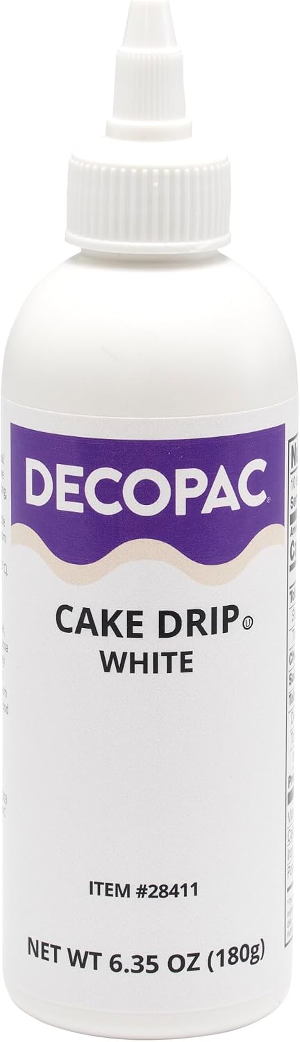 DecoPac Cake Drip, White Color, Vanilla Flavor, Mat Like Chocolate, 6.35 oz, 1 Count (Pack of 1)