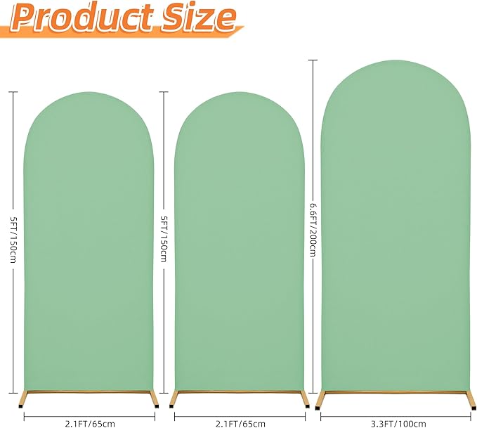 7.2FT Wedding Arch Covers Arch Backdrop Cover Arch Stand Covers Set Arch Cover Spandex Fabric Stretchy Backdrop for Wedding Birthday Party Decoration Baby Shower (Mint Green)