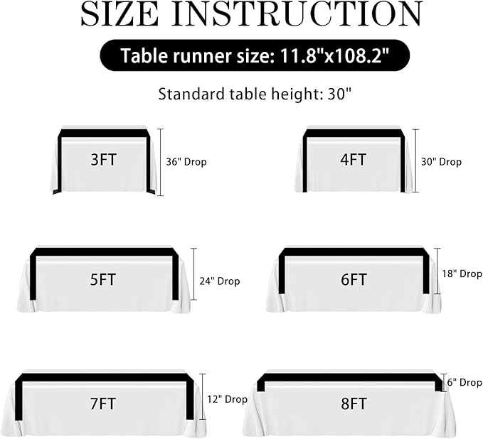 SHEJIZE 10 Pack Black Satin Table Runner 12x108 Inches Long, Bright Silky Smooth Satin Table Runner Table Decor for Wedding Banquet Christmas Prom Event Birthday Party