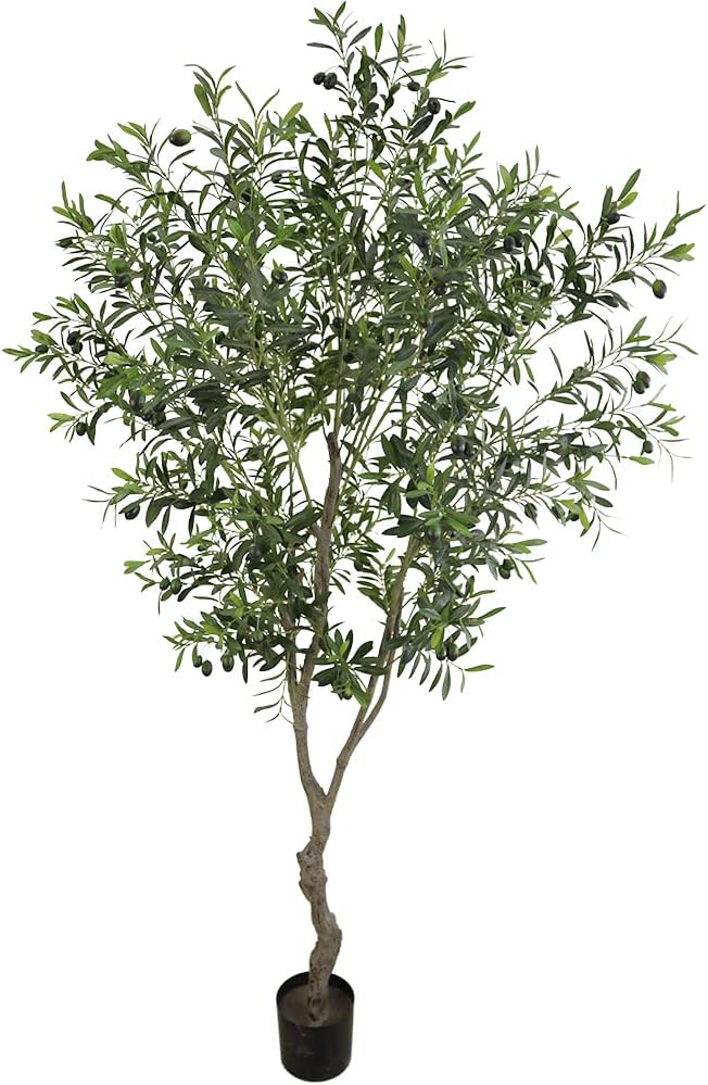 7ft artificial olive tree potted plant, main product view