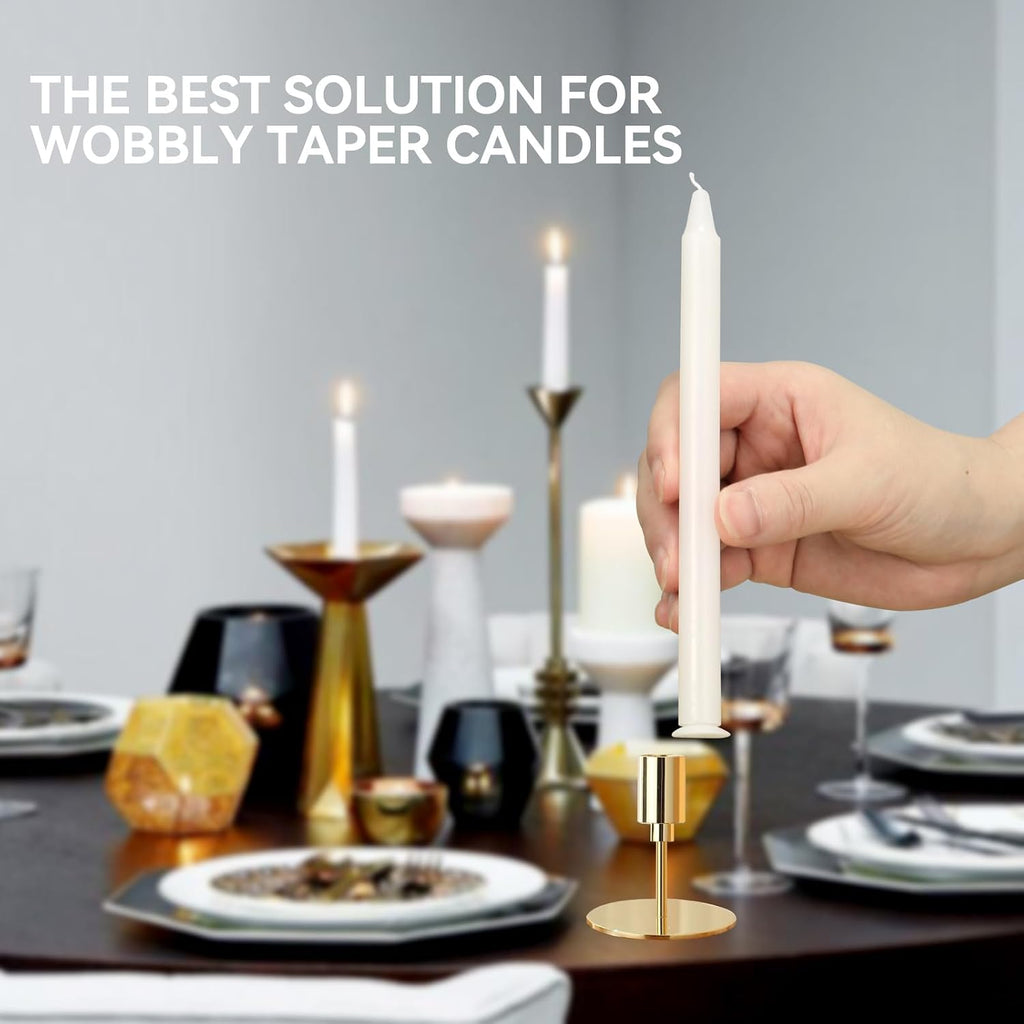 24 Pieces White Adhesive Small Candles, Accessories Candle Wax Dots- Adhesive,Wax Sticky Dots,Candl Accessories (24)