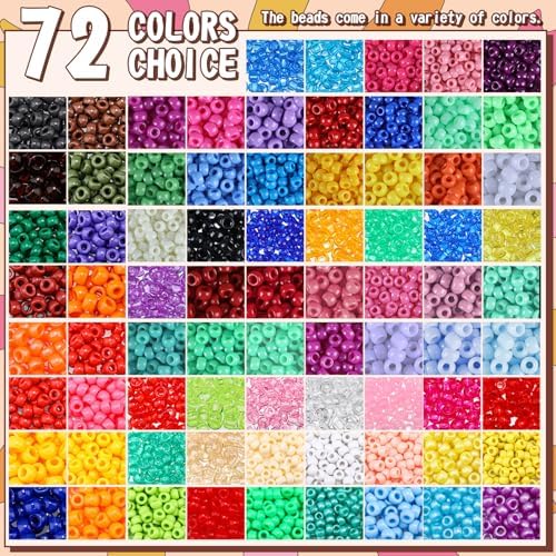 huquary 21000 pcs pony beads bulk,kandi beads, 72, side view