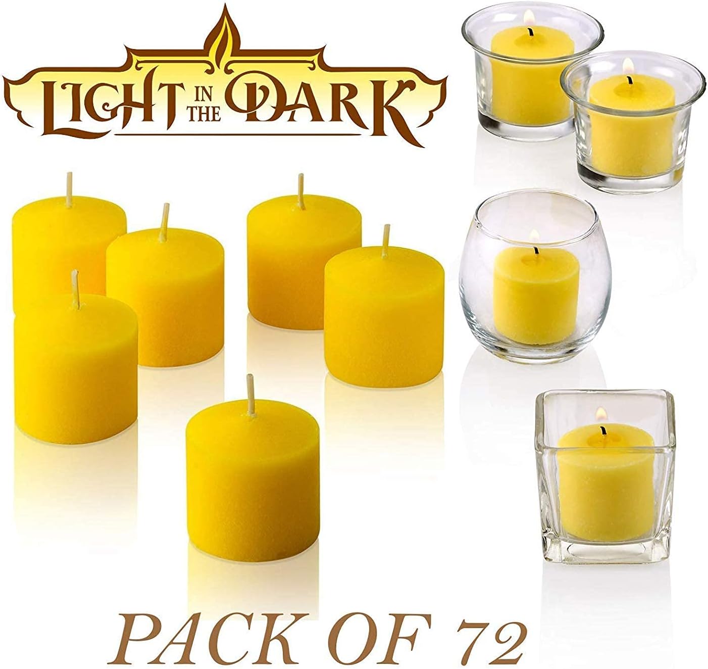 Set of 72 Votive Citronella Candles - Summer Scented Candles - for Indoor/Outdoor Use - 10 Hour Burn Time - Made in USA