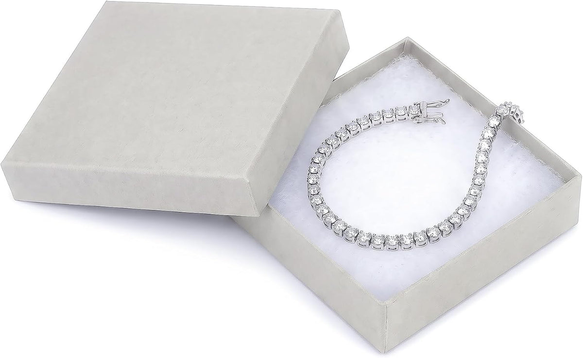 thedisplayguys 100 cardboard jewelry gift boxes with inserts, main product view