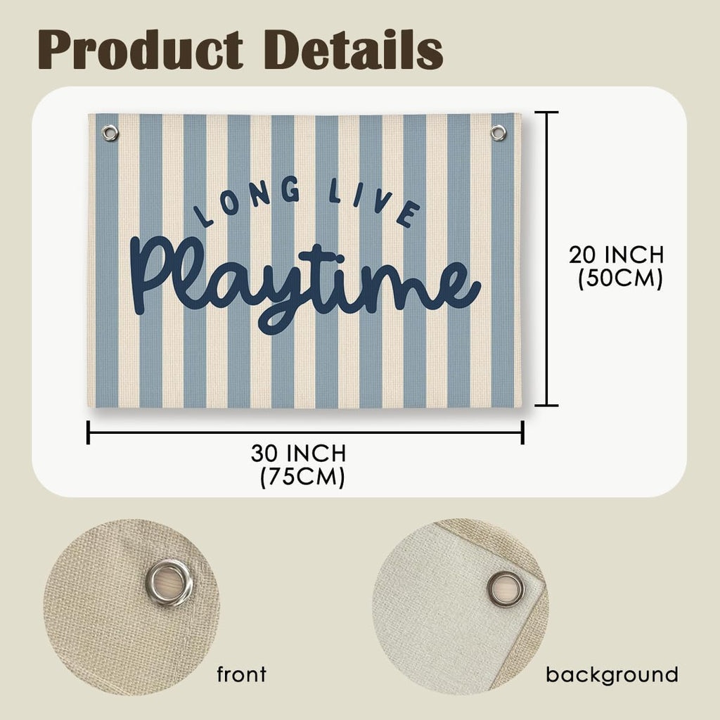 Playroom Wall Decor, Toddler Playroom Decor Hanging Linen Banner,Play Room Wall Decor for Nursery Nursery, 20x30 Inch