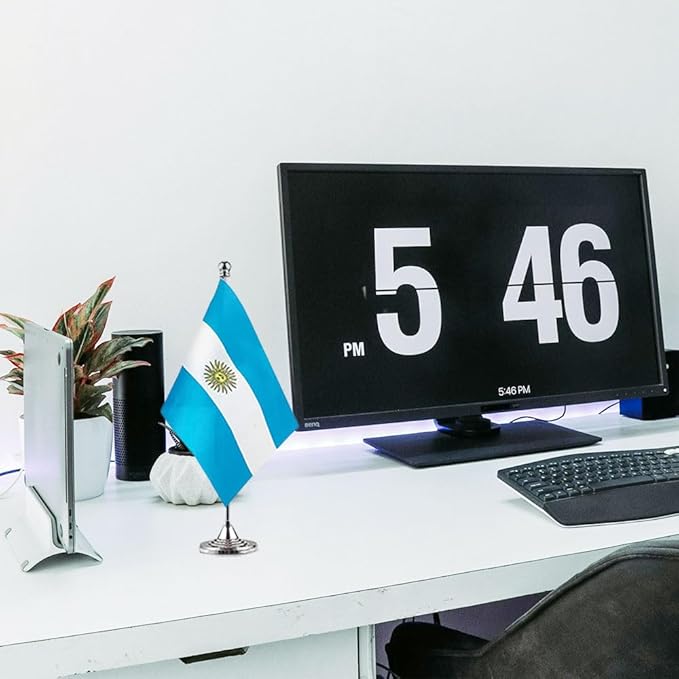 Argentina Flag Argentine Flags, Small Mini Argentine Desk Flag, Used for Table Office Classroom Home Patriotic Events Decorations