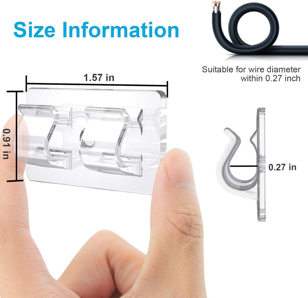 30 PCS Hooks for Outdoor String Lights, Heavy Duty Christmas Light Clips, Clear Adhesive Hooks for Hanging Rope Lights Outdoor, UV-Resistant String Light Hooks for Outside Porch Patio Decor