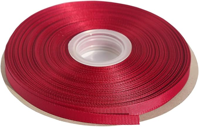 ITIsparkle 3/8" inch Grosgrain Ribbon 50 Yards-Roll Set for Gift Wrapping Scrap Books Party Favor Hair Braids Baby Shower Decoration Cake Decoration Floral Arrangement Craft Supplies, Wine 275#