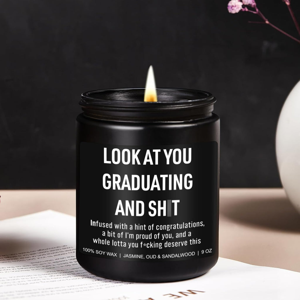 Younift Funny Grad Candle, 2026 Graduation Gifts for Her, Him - College, High School, Masters Degree, Phd, Law School, Nursing & Nurse Graduation Gifts for Women, Men - 9 oz