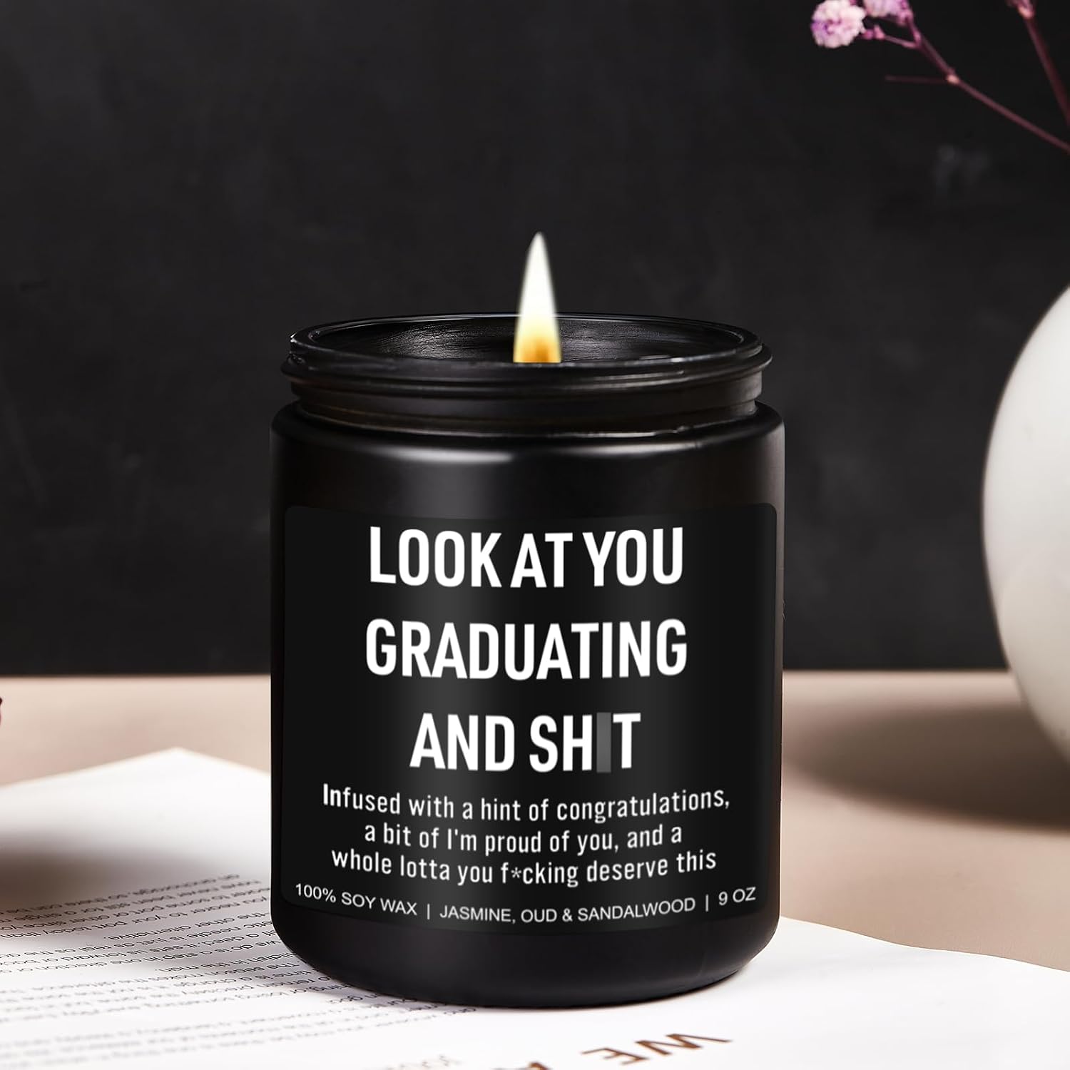 Younift Funny Grad Candle, 2026 Graduation Gifts for Her, Him - College, High School, Masters Degree, Phd, Law School, Nursing & Nurse Graduation Gifts for Women, Men - 9 oz