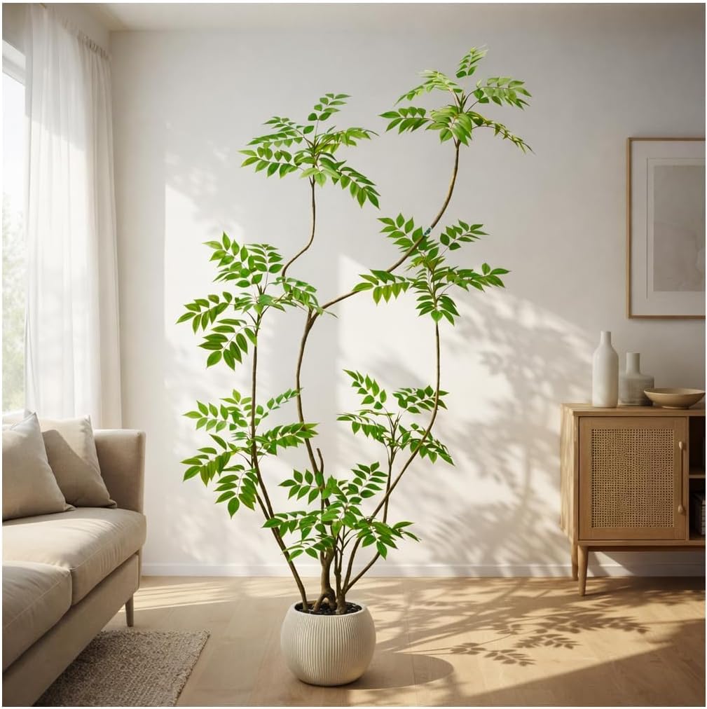 artificial sumac tree: 6ft faux mahonia fortunei tree, main product view