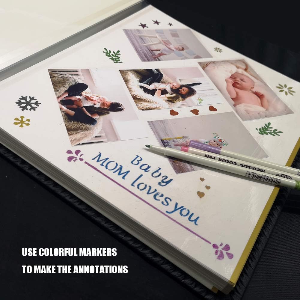 Photo Album Self Adhesive Pages, Large Magnetic Self-Stick Picture Album with...