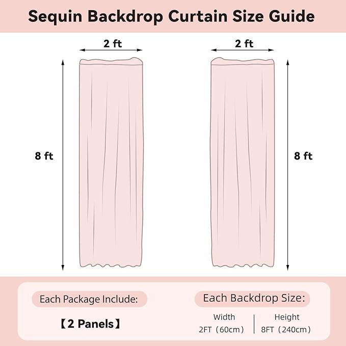 Sugargirl White Iridescent Sequin Backdrop Curtain 2 Panels 2FTx8FT Glitter White Iridescent Background Drapes Sparkle Photography Backdrop for Party Wedding Birthday Wall Decoration