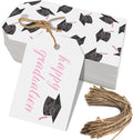 50 Pcs Graduation Gift Tags, Congrats Grad Party Favors Gift Tags for High School or Happy College Graduation Party Decoration Supplies (Pink, 2.2 * 3.5)