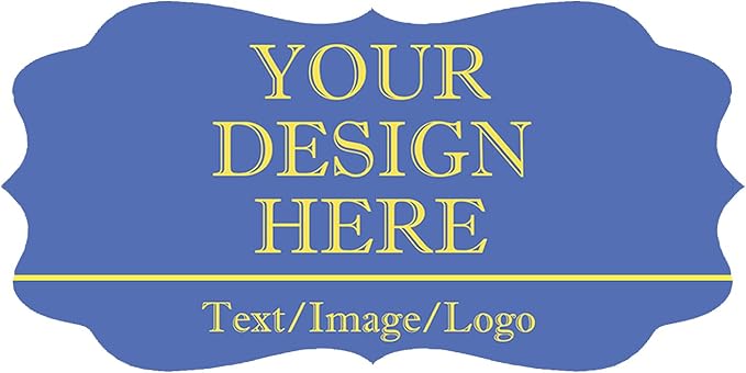 Custom Stickers 70-1000 Personalized Labels for Birthday Party Wedding, Customized Stickers for Business Logo(2-Fancy Frame)