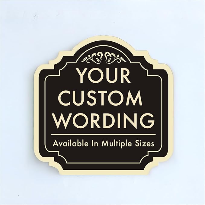 Custom Decorative Outdoor Metal Sign - Personalized Aluminum Driveway Sign, Waterproof, Made In USA - Design 2 Black Charcoal 12x12 In