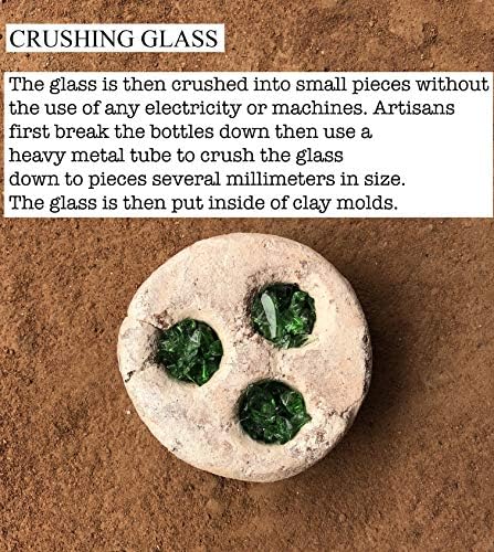 super jumbo recycled glass beads - beaded wall showing dimensions