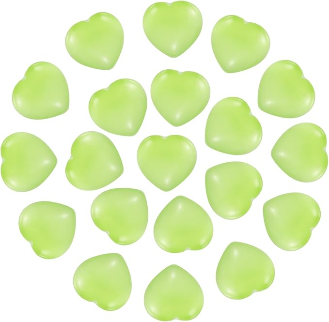PATIKIL 20 Pcs Natural Heart Shaped Crystal Stone, 0.6 Inch Mini Polished Love Gemstone Crystal, Pocket Rock Engraved Worry Stones for Women Gifts Meditation, Light Green