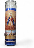 Prayer Candle 7 Day Virgin of Regla 8" Vela de Virgen de Regla Unscented Pillar Candle in Glass