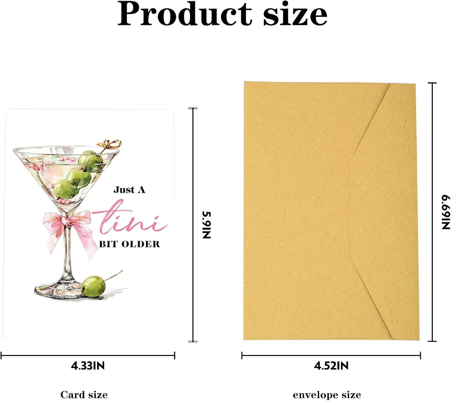Espresso Martini Birthday Card-Funny Coffee & Cocktail Greeting Card for Women Best Friend Sister Daughter Wife-A Tini Bit Older Birthday Gift (Water-color-Tini-1)