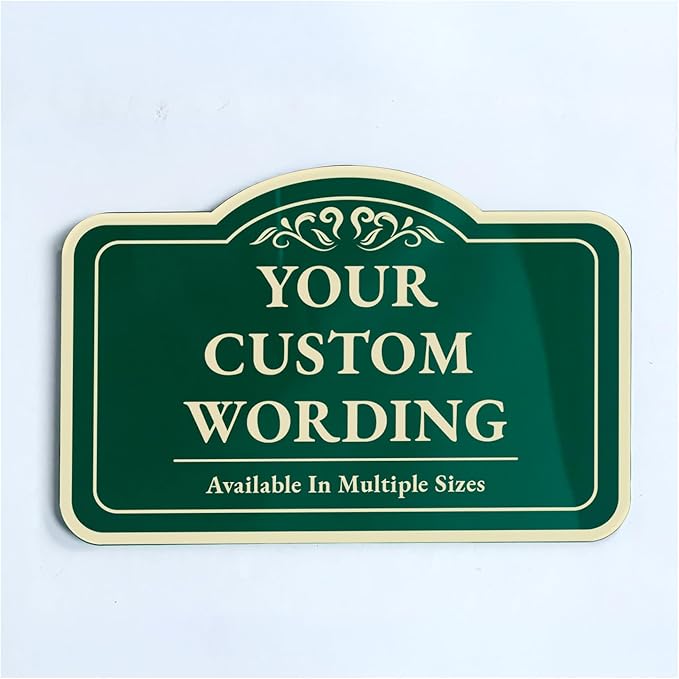 Custom Aluminum Outdoor Sign - Personalized Driveway Sign, Waterproof USA Made, Forest Green 10x7 In