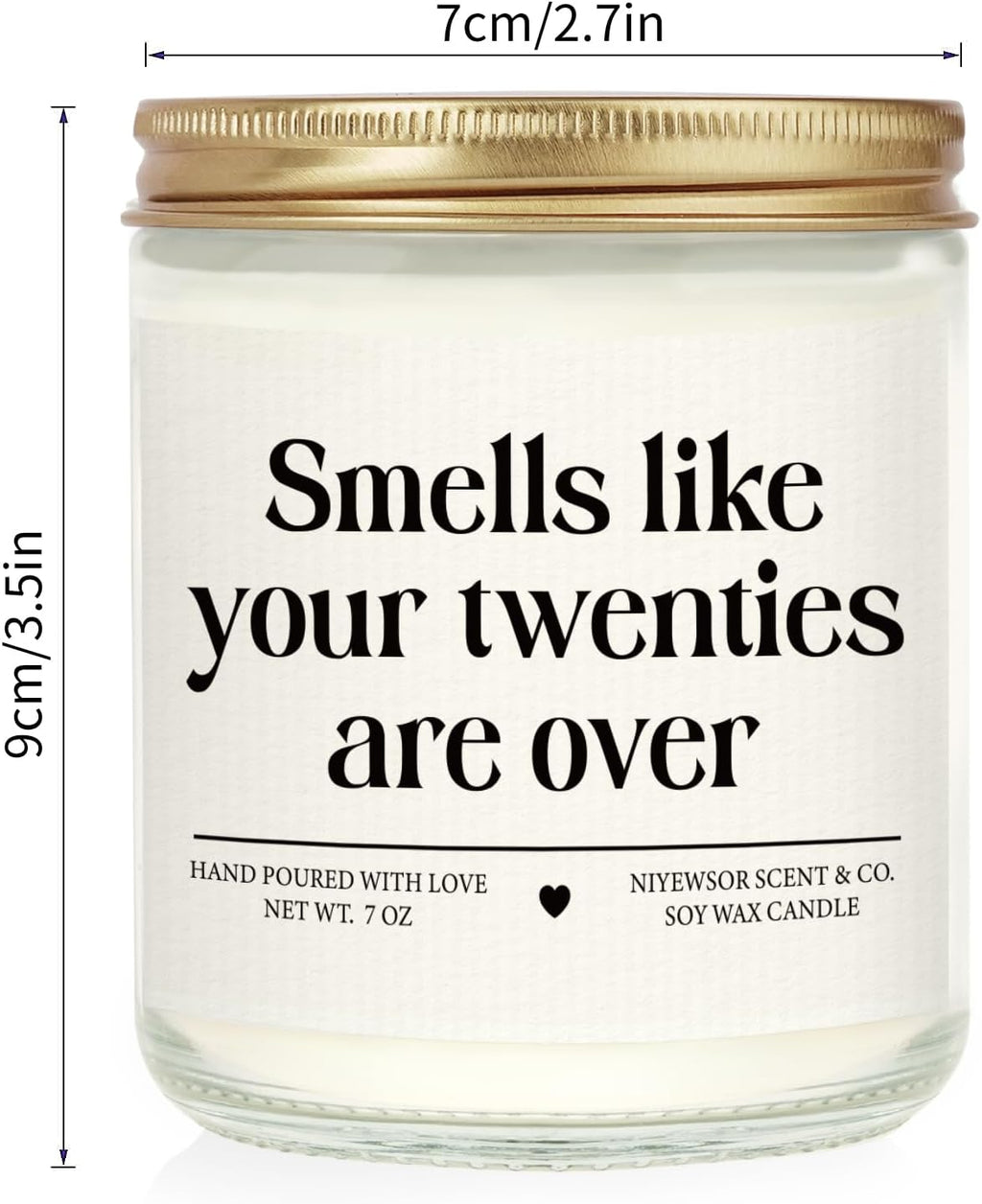 Niyewsor 30th Birthday Gifts for Women Men, Thirty Birthday Candle, 1996 30th Birthday Decorations for Her Him, 30 Year Old Bday Gifts for Friend, Sister, Wife, Husband, Handmade, 7oz