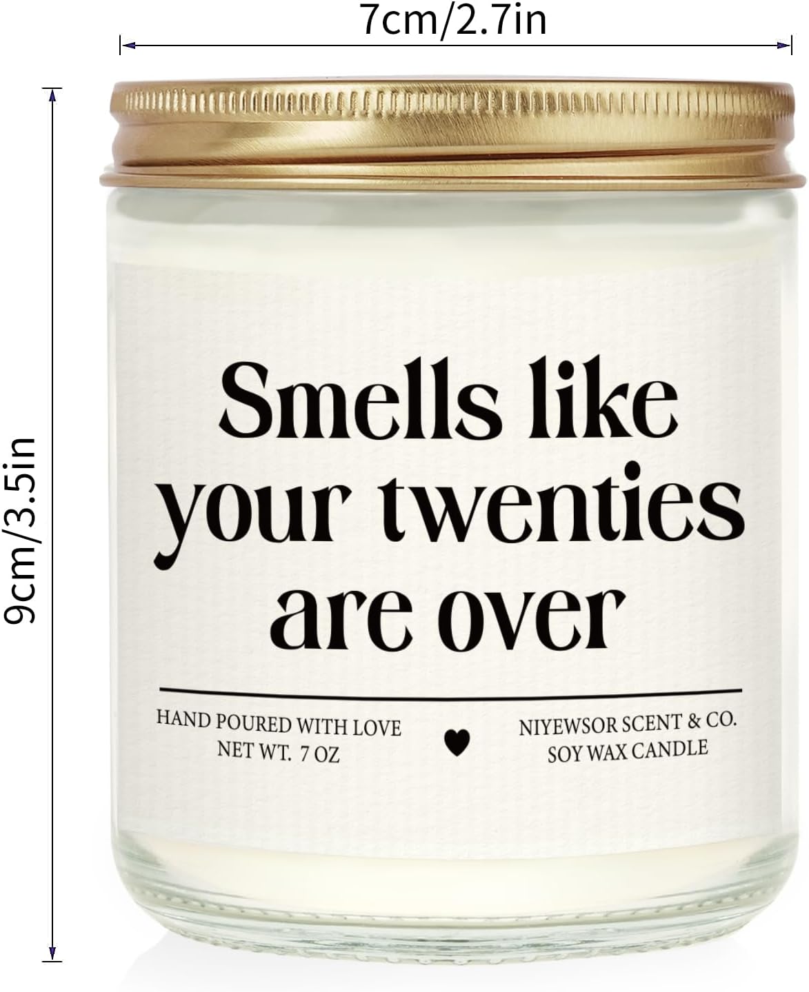 Niyewsor 30th Birthday Gifts for Women Men, Thirty Birthday Candle, 1996 30th Birthday Decorations for Her Him, 30 Year Old Bday Gifts for Friend, Sister, Wife, Husband, Handmade, 7oz