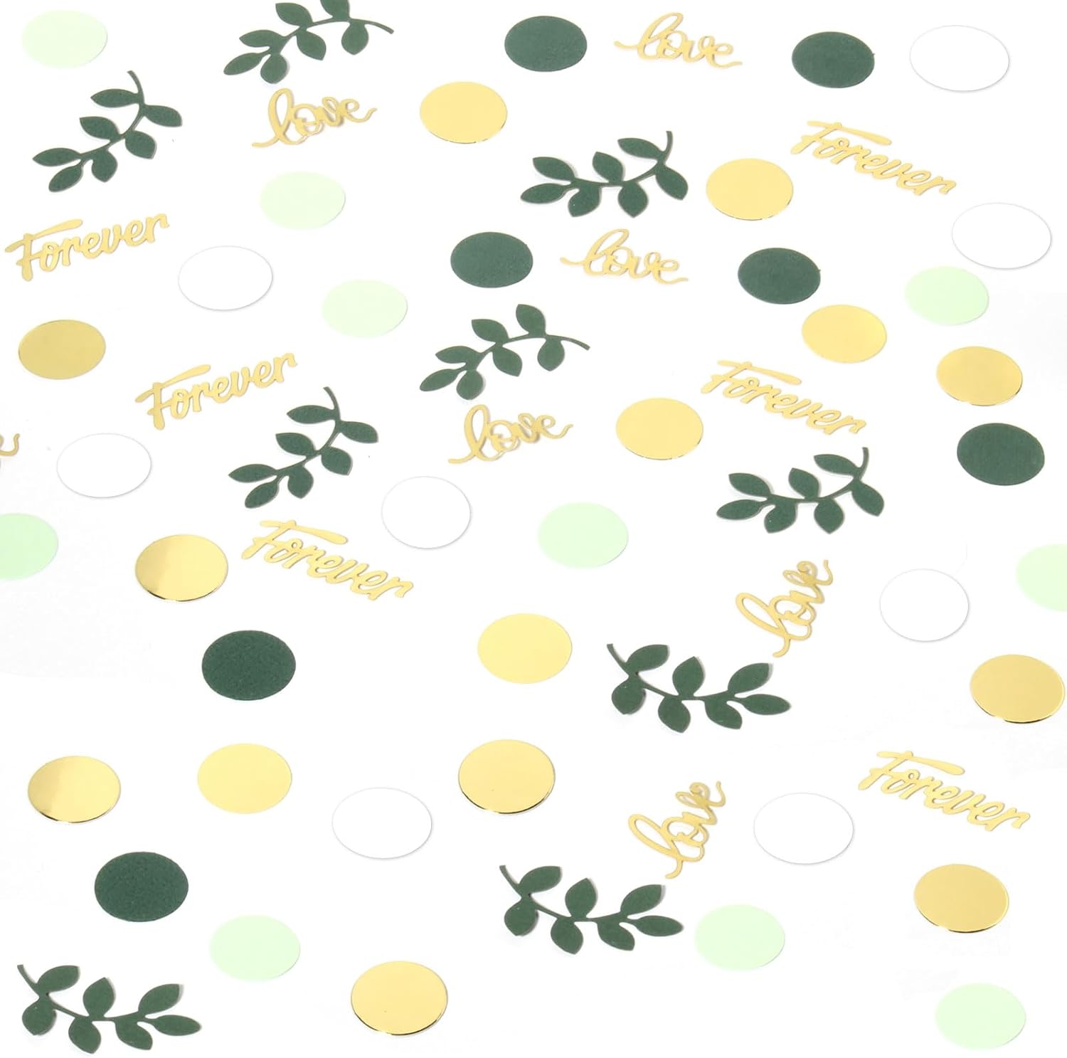 Greenery Wedding Table Confetti,Bridal Shower Decorations,Sage Green Love Confetti for Engagement Table Decorations