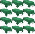 12 Pack 60 x 126 Inch Rectangle Tablecloth Green Polyester Tablecloth for 8 Ft Rectangle Tables, Washable Fabric Table Cloth for Wedding Dining Table Buffet Parties Camping