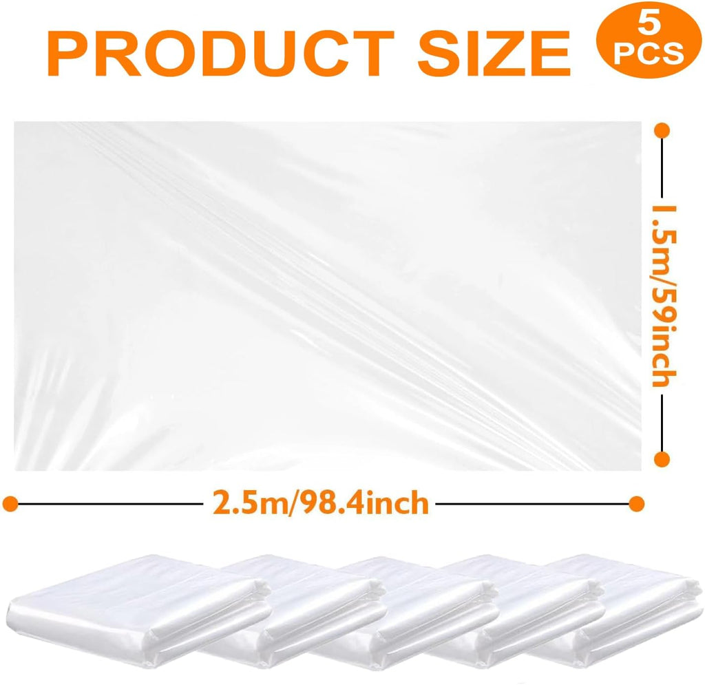 5 Pcs 98 x 59in Extra Large Balloon Bags for Transport, Thickened Reusable Clear Christmas Tree Disposal Bag, Large Balloon Storage Bags for Party Wedding Supplies