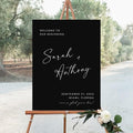 Black Wedding Welcome Sign Template, Large Wedding Sign, Modern Wedding Signs, Custom Wedding Sign, Welcome Wedding Sign