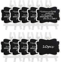 ULENDIS 10 Pack Mini Chalkboard Signs With Easel Stand, 3.9x2.9 Inch Small Wooden Labels, Reusable Blackboard Tags for Event Decoration, Wedding Signs, Cards, Tables, Party