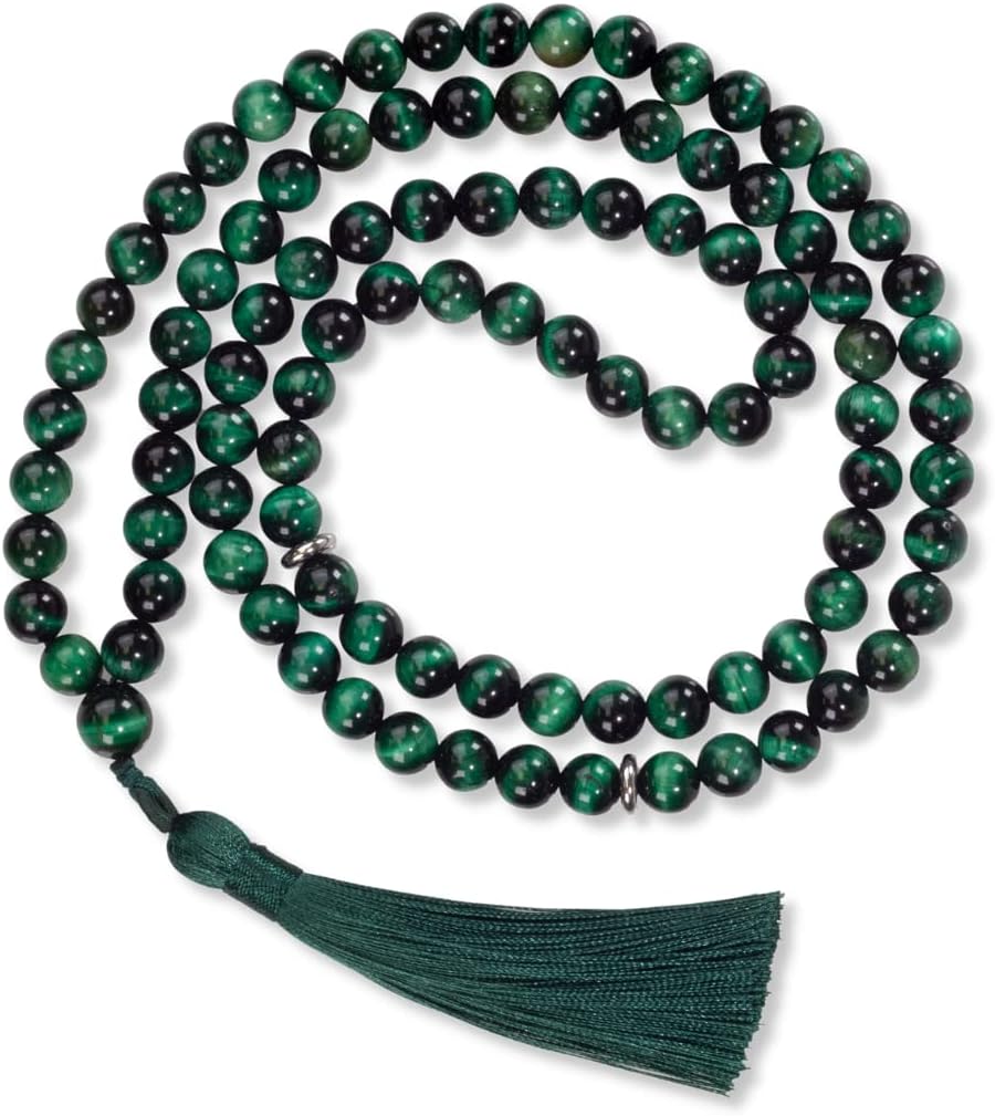 premium muslim prayer beads, 8mm green tiger eye, main product view