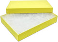 TheDisplayGuys - 25-Pack #53 Kraft Paper Cardboard Gift Boxes/Jewelry Cases w. Cotton Padding & Lid - Mustard Yellow - (5.4" x 3.9" x 1.0")