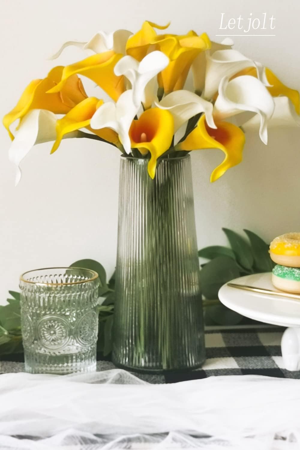 Letjolt White Artificial Calla Lily 12Pcs Realistic Flowers Bouquet | Wedding Bride Shower, Blessing Gift, Home Decoration, Faux Calla Lilies