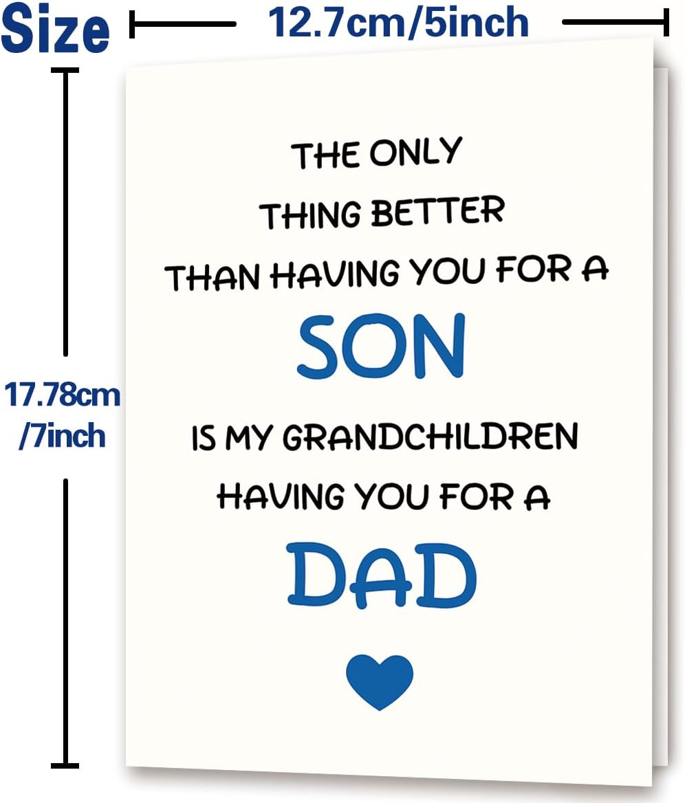 Fathers Day Card for Son,Son Father's Day Card from Mom Dad,Father Gift for Men