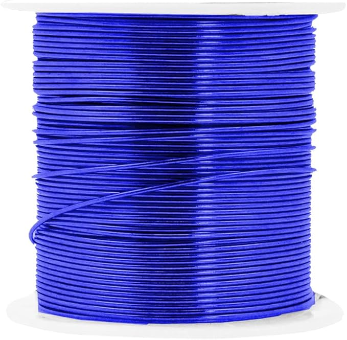 Mandala Crafts 20 Gauge Anodized Aluminum Craft Wire for Jewelry Making - 450 FT Colored Flexible Silver Copper Gold True Blue Purple Pink Wire - Bendable for Bonsai Armature Crafting Sculpting