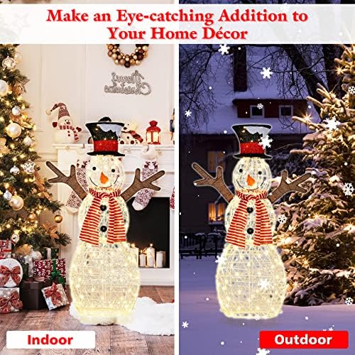 tangkula christmas lighted snowman, 3d sowman yard xmas showing dimensions