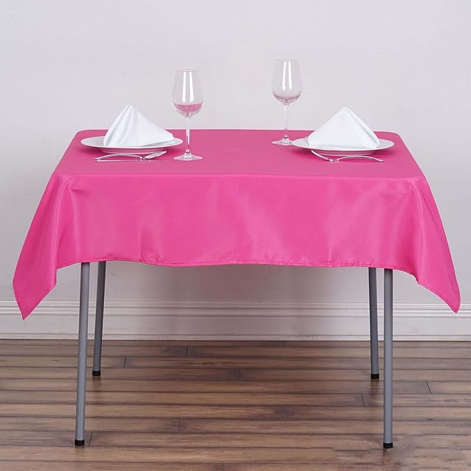 Efavormart 54x54 Fushia Wholesale Linens Seamless Polyester Square Linen Tablecloth for Wedding Banquet Party Restaurant