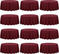 Fani 12 Pack 90 Inch Round Burgundy Polyester Tablecloths for Round Table, Wedding Party, Dining Table, Buffet, Banquet, Restaurant, Camping