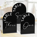 Black Arch Wedding Table Numbers 1-15 with Stands, 5x7 Inch Acrylic Arch Sign with Holder for Wedding Reception Table Centerpiece Decoration