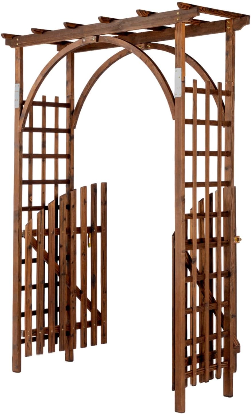 vingli 85in wooden arbor garden arch, wedding arch, main product view
