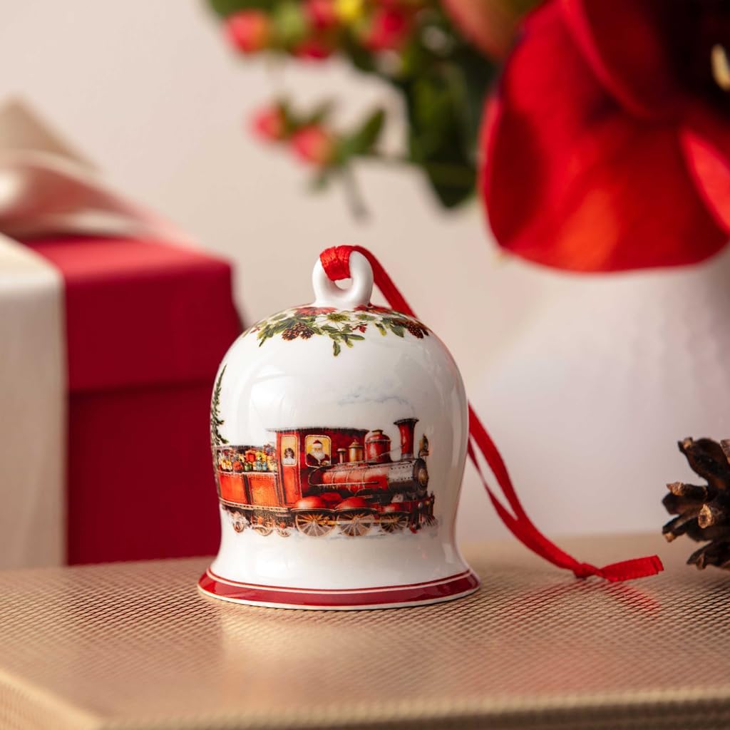Villeroy & Boch Annual Christmas Edition Bell Ornament, Premium Porcelain, Limited Edition, Dated 2025 Bell Shaped Christmas Ornament