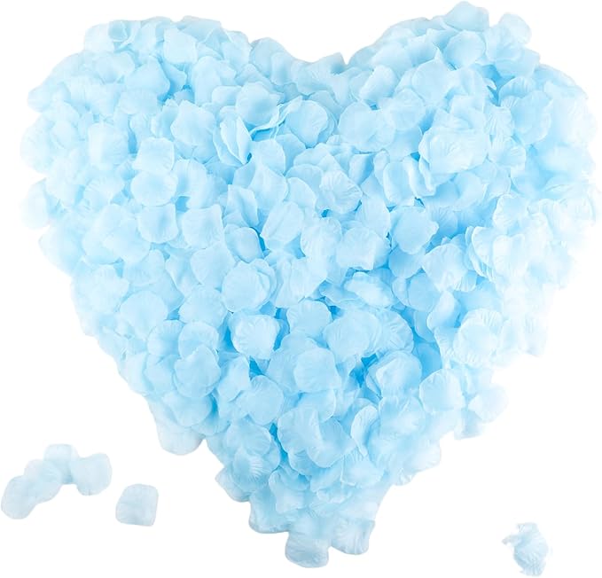CODE FLORIST 2200 PCS Silk Flower Rose Petals for Wedding Decorations (Light Sky Blue)