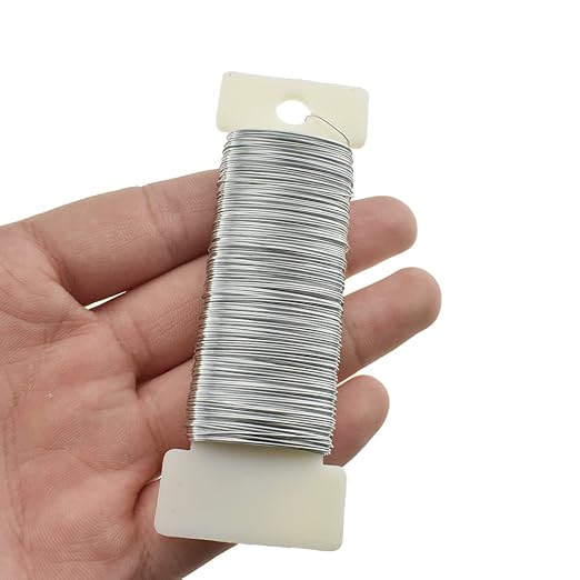 HAHIYO 26Gauge Silver 3 Rolls Total 115 Yards(345 Feet) Metal Floral Wire Flexible Paddle Wire for Crafts Christmas Wreaths Tree Flower Arrangement Bouquet Wrapping Wedding DIY