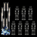 8PCS Acrylic Candelabra Wedding Centerpieces for Tables,38.5 Tall Clear Floor Candle Holder Set with Shade Pillar Taper Candle Stand for Anniversary Party Brithday candelabros para centros de mesa