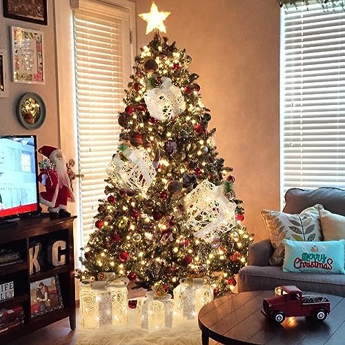 vanthylit christmas lighted gift boxes, set of 3, front angle view