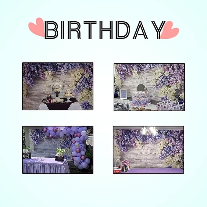 5x3ft Newborn Baby Wooden Plank Photography Backdrops Purple Lilac Flowers Bloom Bouquet Wooden Wall Girls Adults Portrait Photo Background Parties Events Decor Wallpaper Photo Studio Props